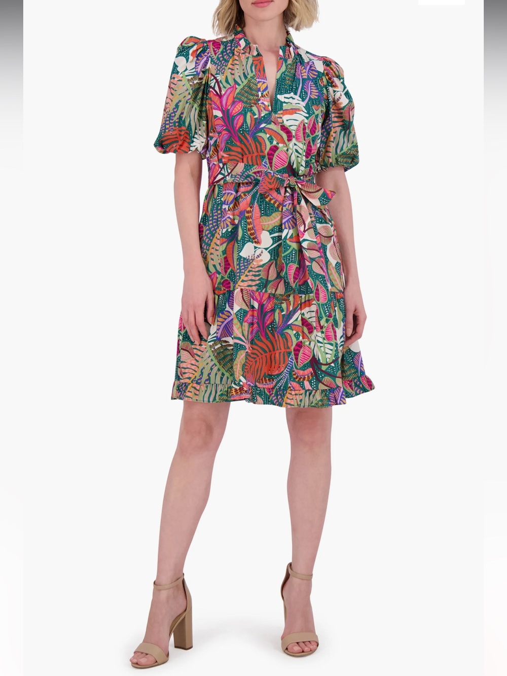 Vince Camuto Multicolor Tie-Waist A-Line Skirt